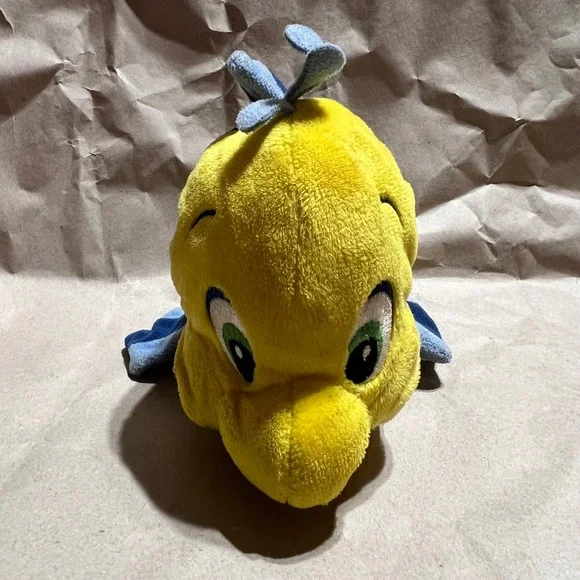 Disney Small Flounder Plush Yellow Blue The Little Mermaid Stuffed Animal 8" - Picture 2 of 6
